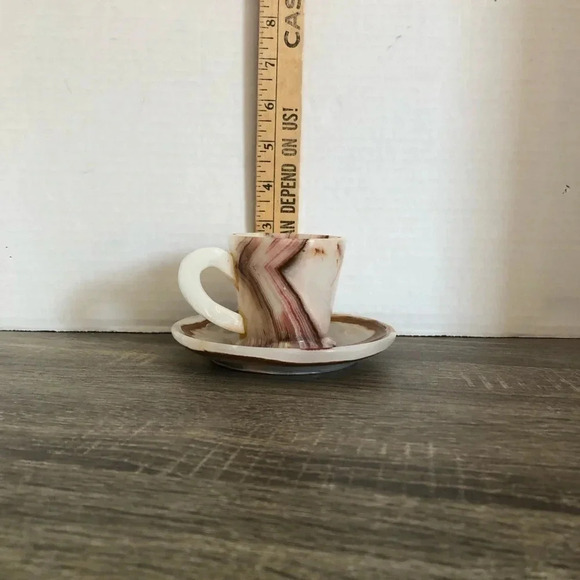 Vtg Banded Onyx Teacup with Saucer - Picture 12 of 12